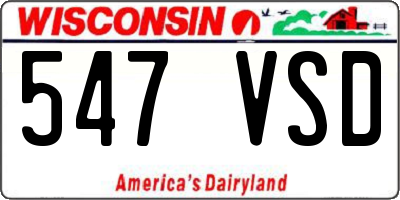 WI license plate 547VSD