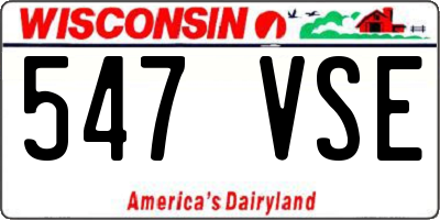 WI license plate 547VSE