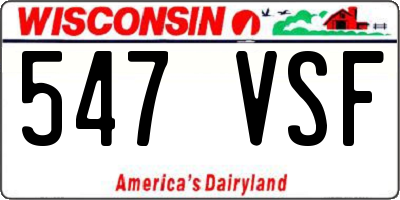 WI license plate 547VSF