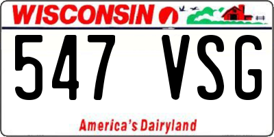 WI license plate 547VSG