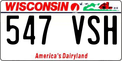 WI license plate 547VSH