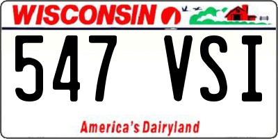 WI license plate 547VSI