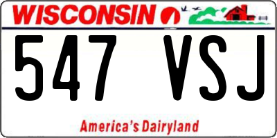 WI license plate 547VSJ