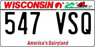 WI license plate 547VSQ