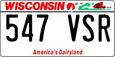 WI license plate 547VSR