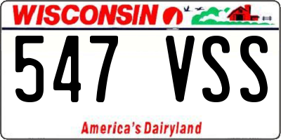 WI license plate 547VSS