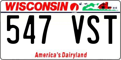 WI license plate 547VST