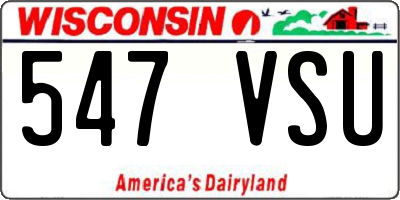 WI license plate 547VSU