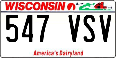 WI license plate 547VSV