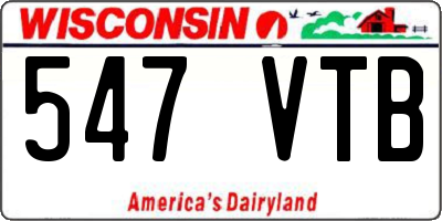 WI license plate 547VTB