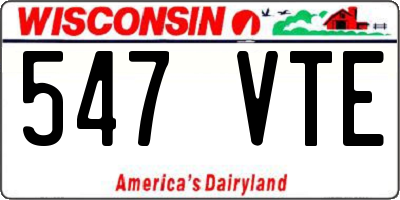 WI license plate 547VTE