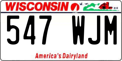 WI license plate 547WJM