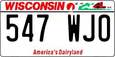 WI license plate 547WJO