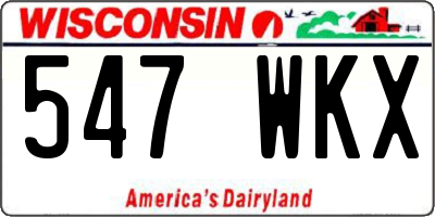 WI license plate 547WKX