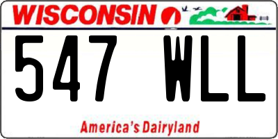WI license plate 547WLL