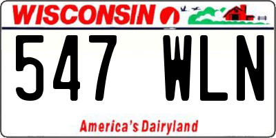 WI license plate 547WLN