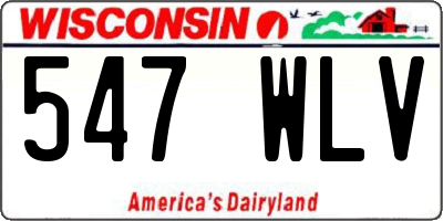WI license plate 547WLV