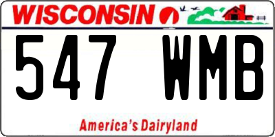 WI license plate 547WMB