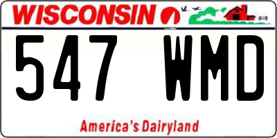 WI license plate 547WMD