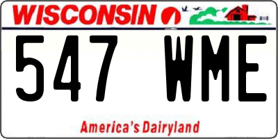 WI license plate 547WME