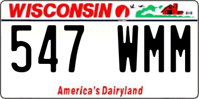 WI license plate 547WMM