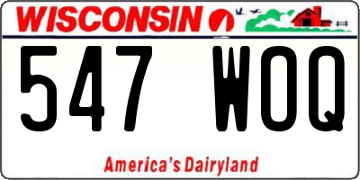 WI license plate 547WOQ