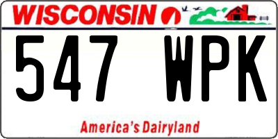 WI license plate 547WPK