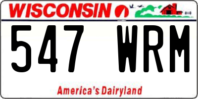 WI license plate 547WRM