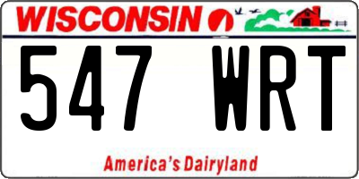 WI license plate 547WRT
