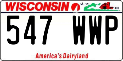 WI license plate 547WWP