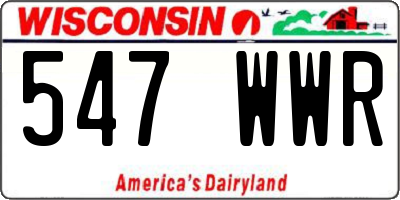 WI license plate 547WWR