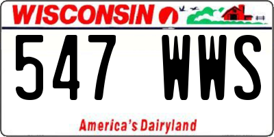 WI license plate 547WWS