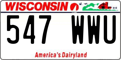 WI license plate 547WWU