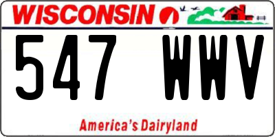 WI license plate 547WWV
