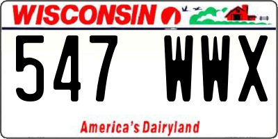 WI license plate 547WWX