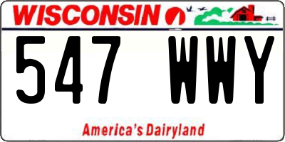 WI license plate 547WWY
