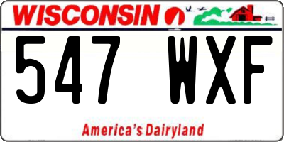 WI license plate 547WXF