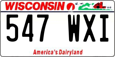 WI license plate 547WXI