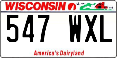 WI license plate 547WXL