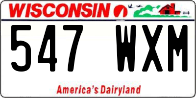 WI license plate 547WXM