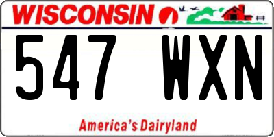 WI license plate 547WXN