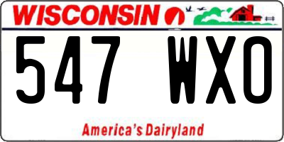 WI license plate 547WXO