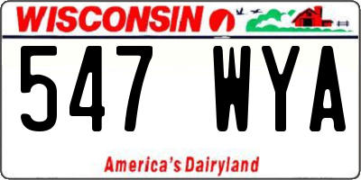 WI license plate 547WYA