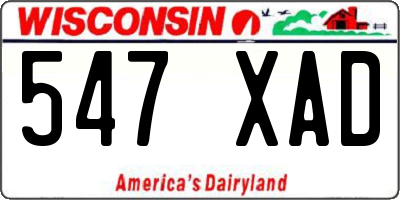 WI license plate 547XAD
