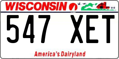 WI license plate 547XET