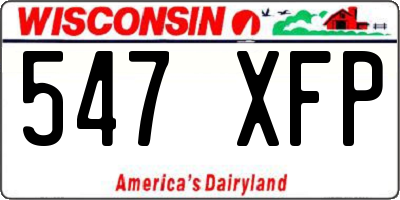 WI license plate 547XFP