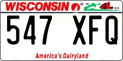 WI license plate 547XFQ