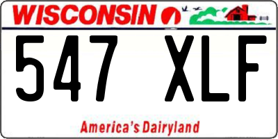 WI license plate 547XLF