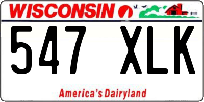 WI license plate 547XLK