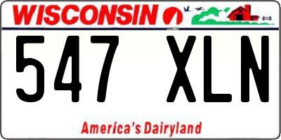 WI license plate 547XLN